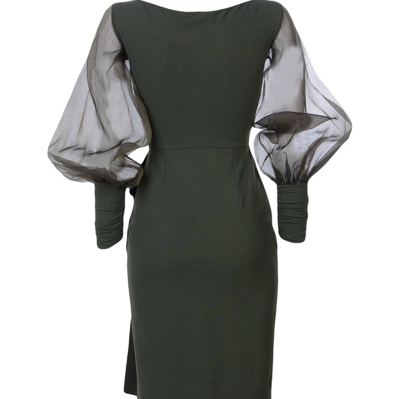 La petite Robe di Chiara Boni military green midi dress. size 4 - Picture 2 of 2
